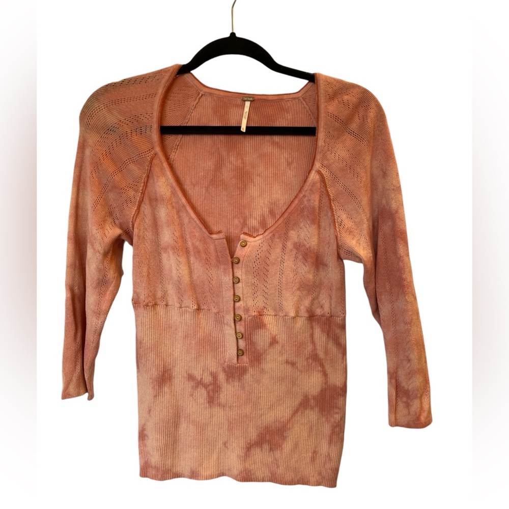 Free People Pink Rory Henley Tie Dye Top NWOT - Picture 4 of 8